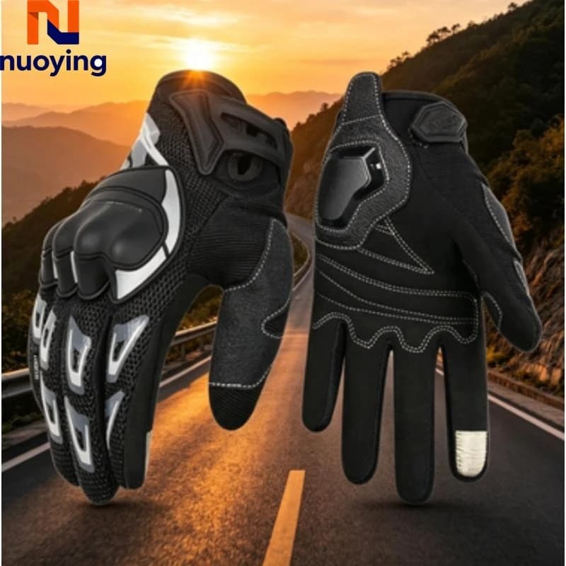 Guantes de Motocicleta Rosados, Guantes de Verano Transpirables con Pantalla Táctil, Equipo de Protección para Hombres y Mujeres