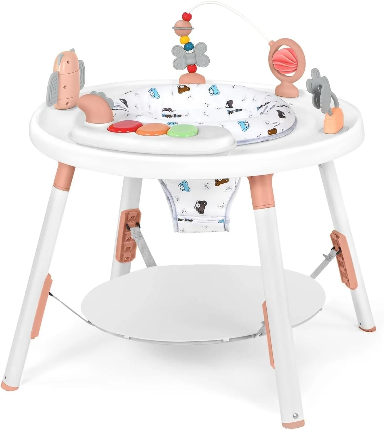 Puente y mesa para centro de actividades Baby 3 en 1 - con juguetes extraíbles y 360 °   Asiento giratorio: ideal para entretenimiento infantil