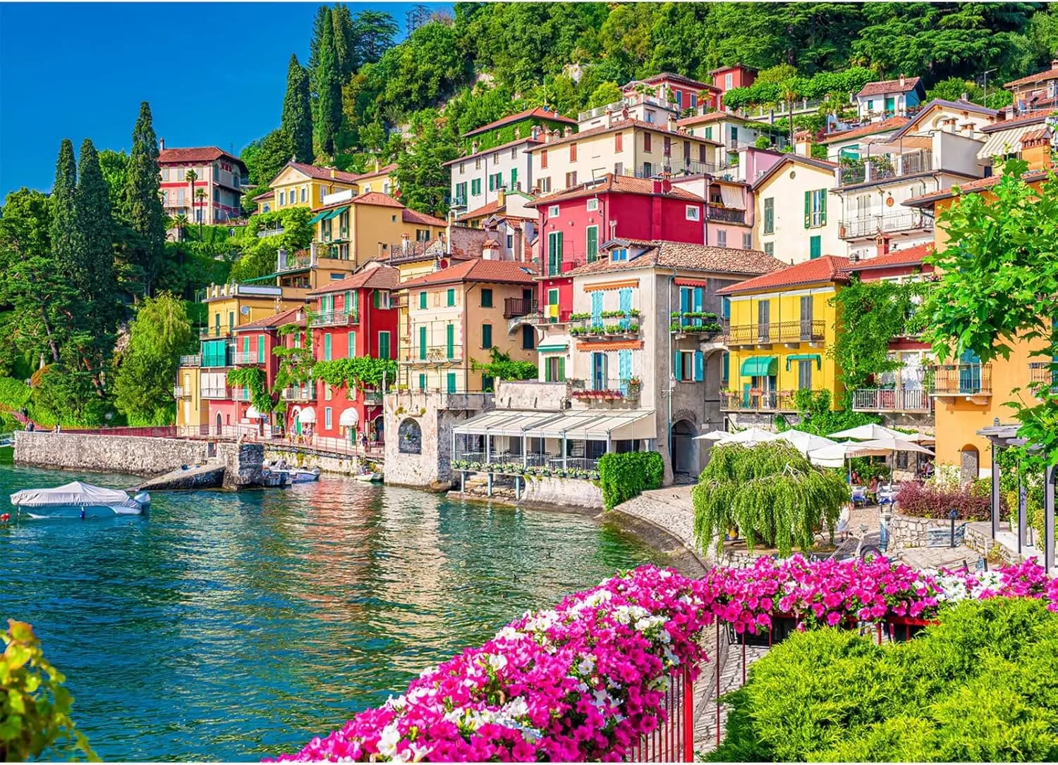 Rompecabezas de paisaje de Lago Como de 1000/500/300/120 piezas para juegos de adultos diversión familiar rompecabezas de paisaje italiano juguetes