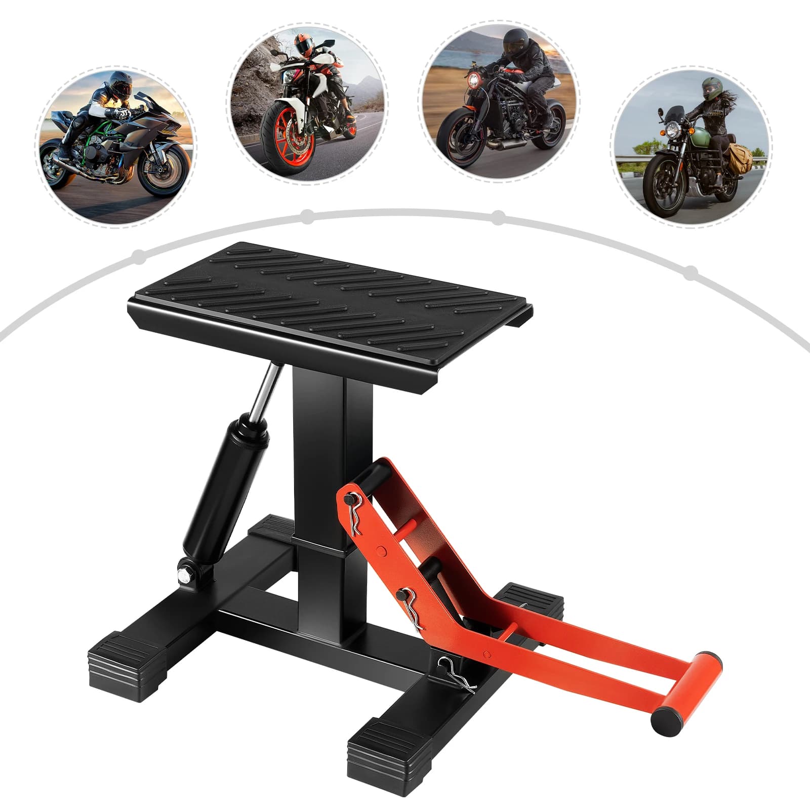 Soporte de elevación para motocicleta, soporte de elevación hidráulico para bicicleta de cross de 882 libras, soporte de motocicleta resistente