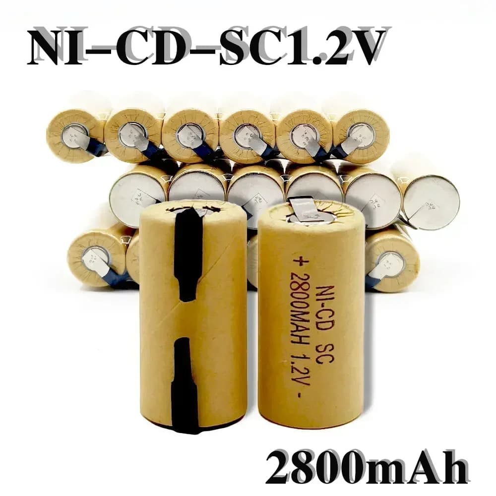 Baterías SC 2-20 piezas para destornillador y taladro eléctrico 1.2V 2200mA H/2800mAh SubC Ni-Cd recargables