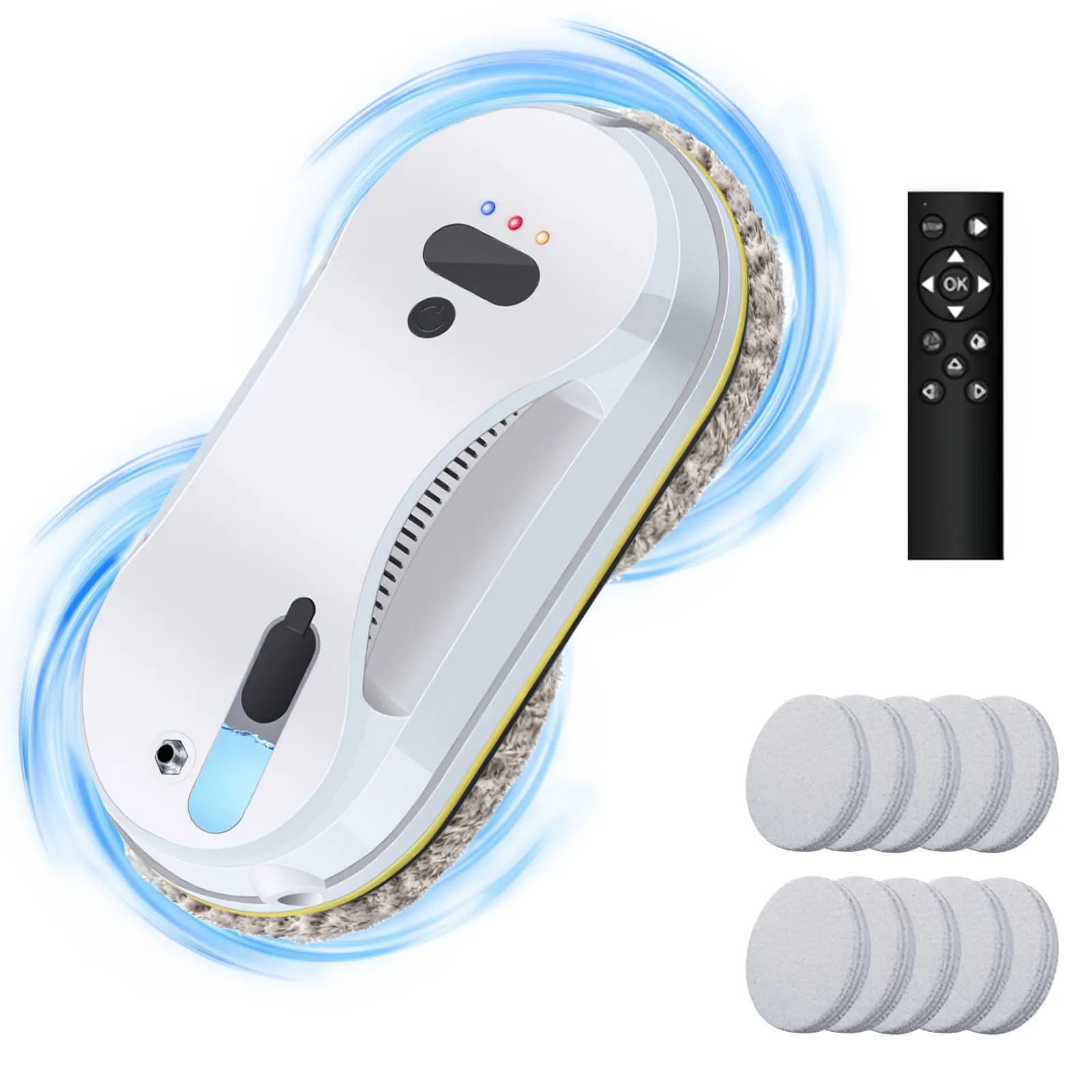 Robot aspirador de limpieza por pulverización de agua automático para ventanas del hogar, limpiaparabrisas eléctrico con control remoto,