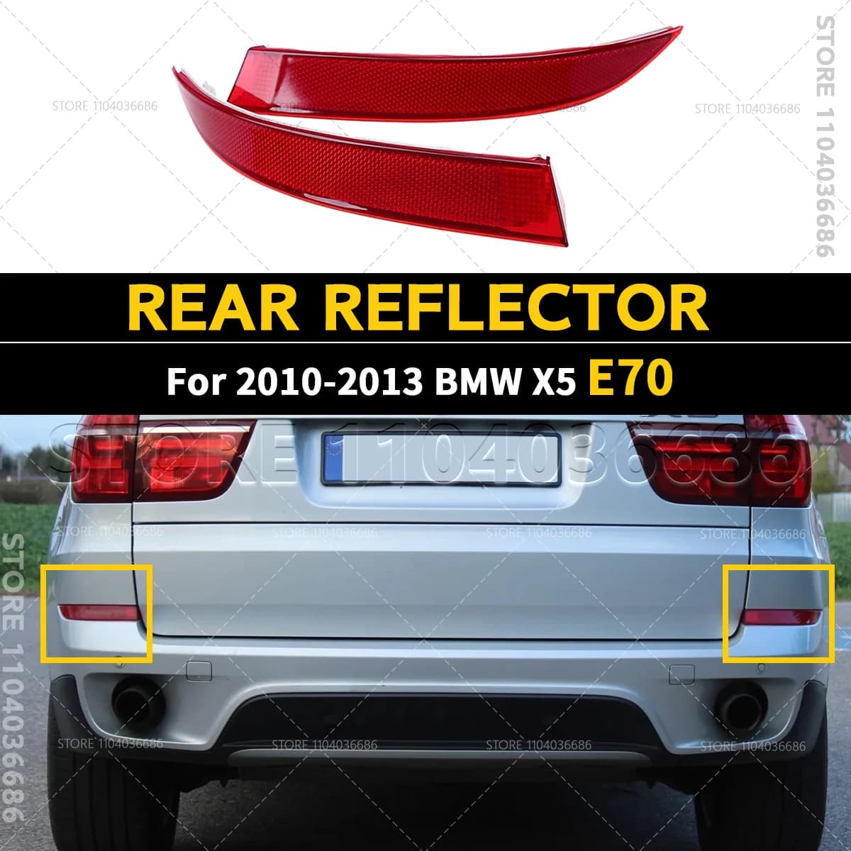 Para 2010 2011 2012 2013 E70 BMW X5 35dX 35iX 50iX parachoques trasero lente roja Reflector carcasa de luz trasera 63147240997 63147240998