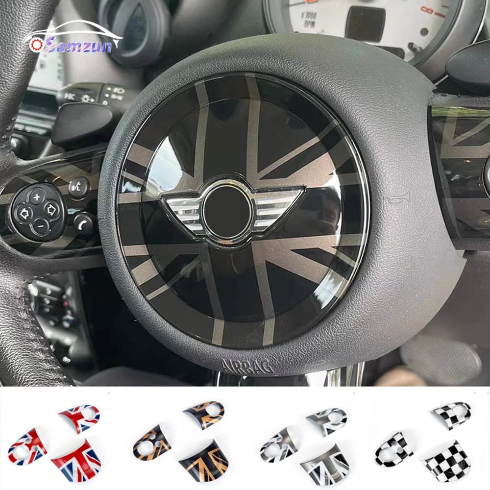 Para Mini Cooper R56 R55 R60 Countryman R57 R58 cubierta central del volante Panel botón pegatina de diseño accesorios de Interior de coche