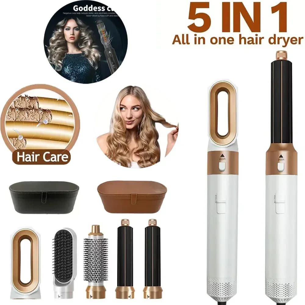 Secador de pelo 5 en 1, juego de peine caliente, plancha rizadora profesional, herramienta de estilismo para Dyson Airwrap, secador de pelo para el