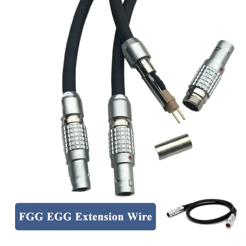 Cable de Extensión 0B 1B FGG Compatible con Conector LEMO, Metálico, de 3, 4, 5, 6, 7, 8 y 9 Pines, Cable de Alimentación y Señal de Aviación, de