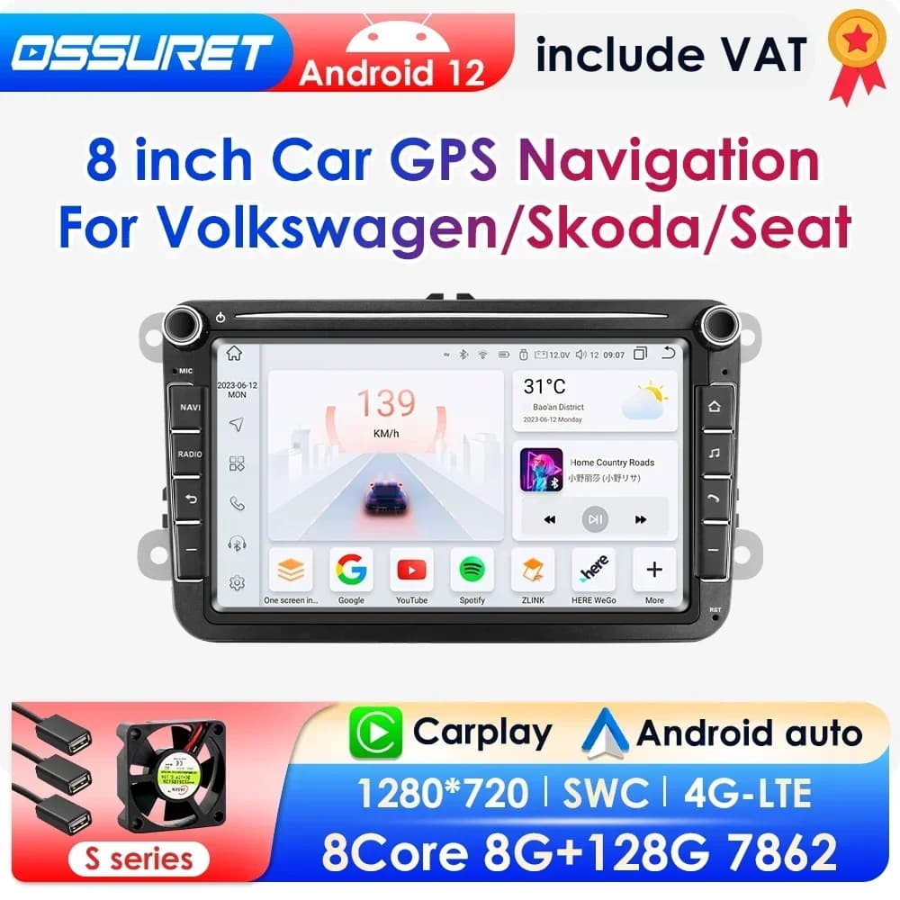 Radio con GPS para coche, reproductor multimedia con Android, Audio estéreo, Navi, para VW Amarok, Caddy, Golf 5, 6 Plus, GTI, R, Rabbit, Skoda,