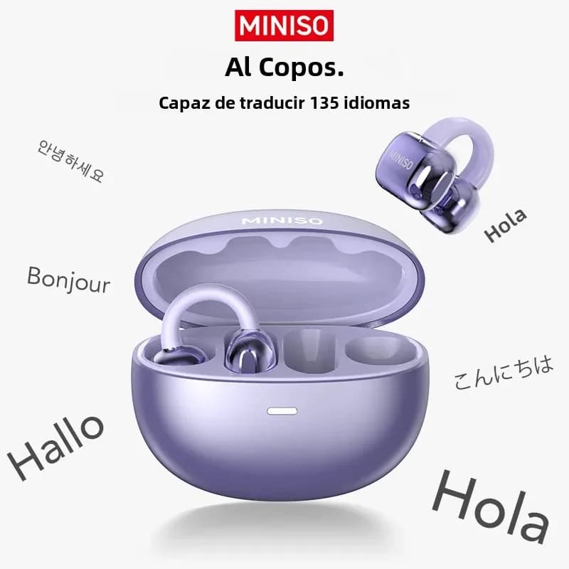 MINISO MS198 auriculares Bluetooth V6 Clip de oreja auriculares deportivos auriculares inalámbricos con micrófono reducción de ruido AI traductor