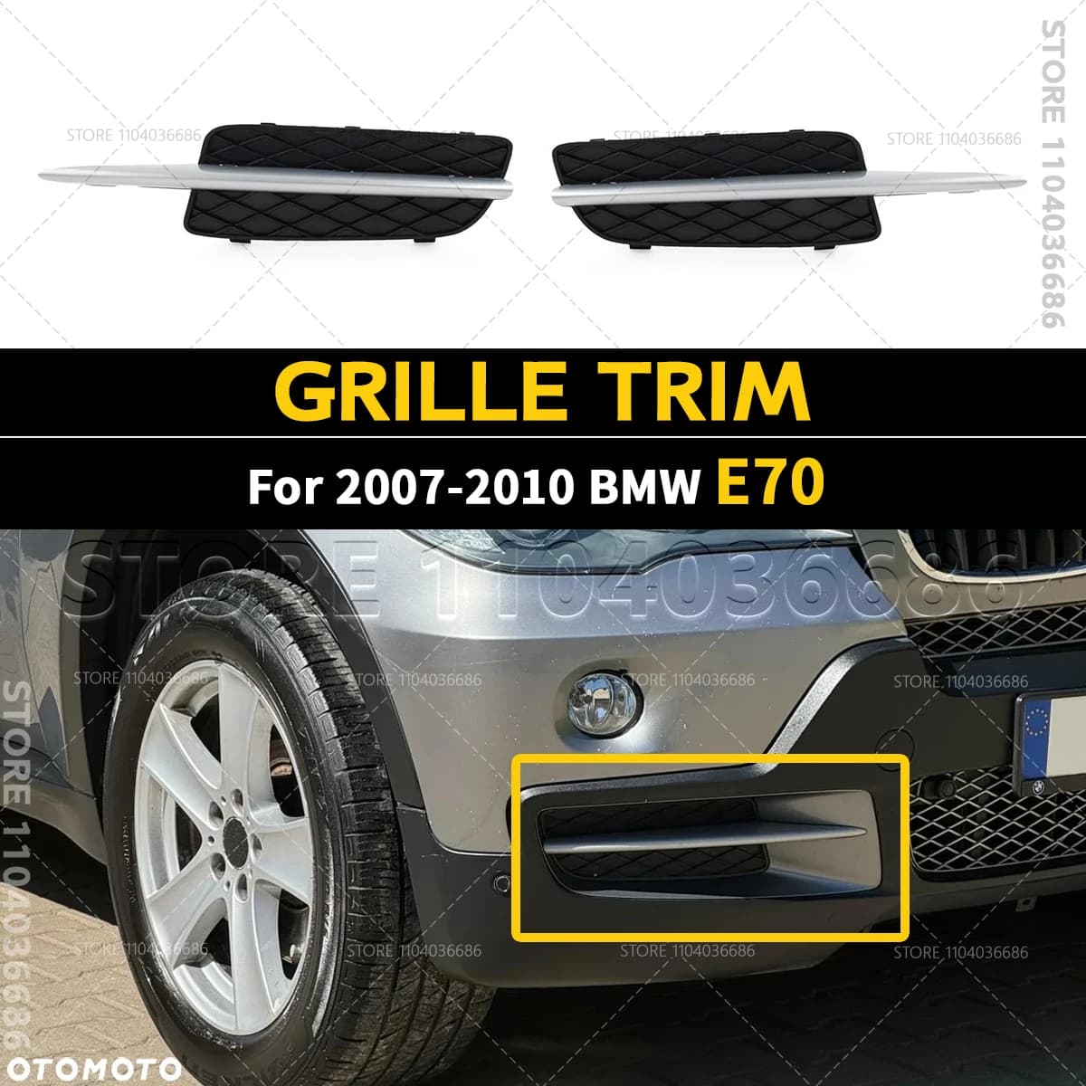 Para 2007-2010 BMW X5 E70 parachoques delantero cubierta de rejilla inferior moldura embellecedora 51117159593 51117159594