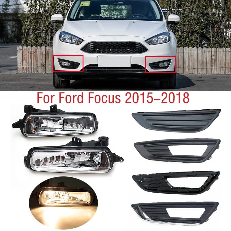 Luz antiniebla antiniebla para Ford Focus MK3 2015 2016 2017 2018, luz antiniebla del parachoques delantero DRL, cubierta de lámpara de conducción