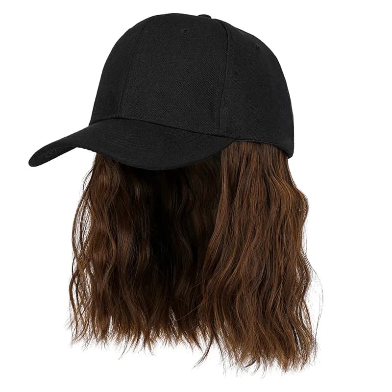 Moda adultos sombrero de bola Snapback camionero papá deportes peluca integrada mujeres pelo corto y rizado gorra de béisbol Bob peinado Natural 8M7