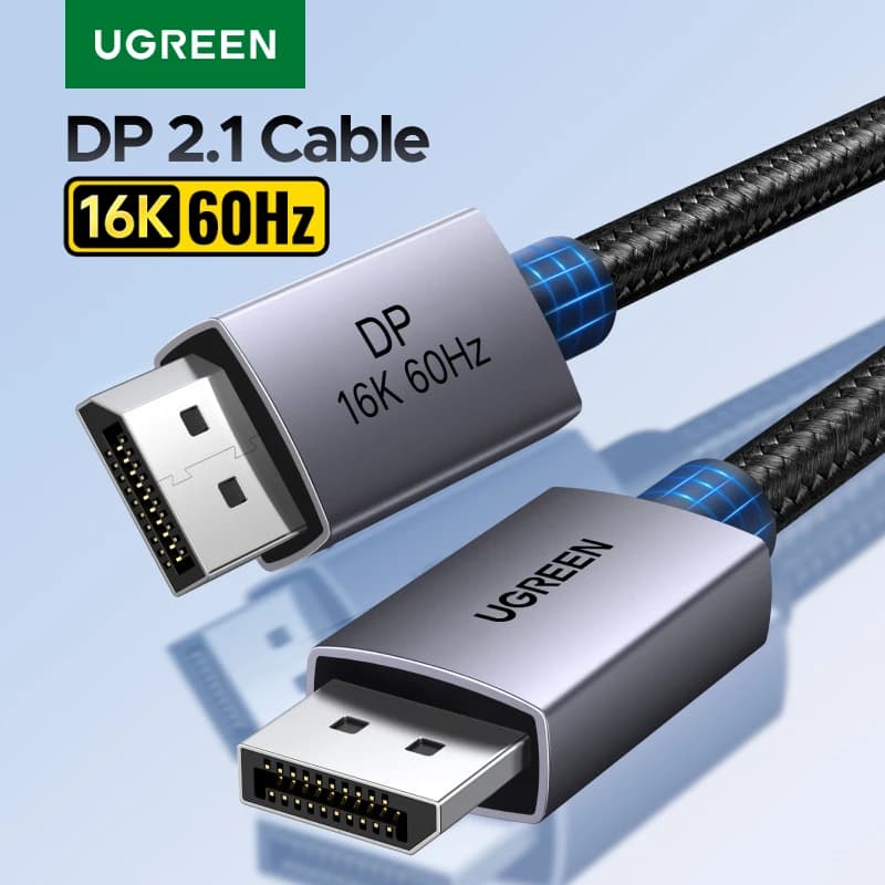 UGREEN DisplayPort Cable DP 2.1 16K 8K 4K 60Hz HDR Cable de Audio y vídeo para PC portátil TV Monitor proyector cámara puerto de visualización