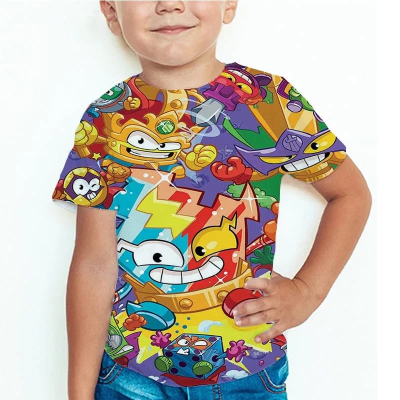 Camiseta con estampado 3D de Superthings para niños y niñas, camisa de dibujos animados de la serie 10, Rescue Force, Tops de verano