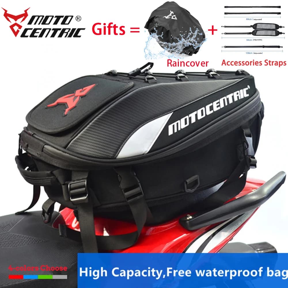 Bolsa trasera impermeable para motocicleta, mochila multifunción para asiento trasero de motocicleta, de gran capacidad