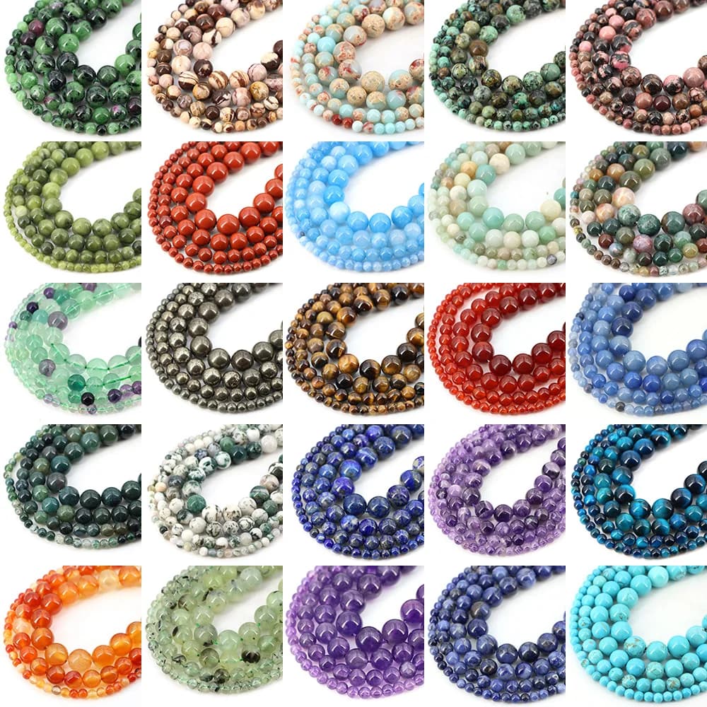 Cuentas de Piedra Natural, Ojo de Tigre Azul, Cristal, Amatista, Cuarzo Rosa, Cuentas de Piedras Preciosas para Hacer Joyas, Pulseras, Collares,