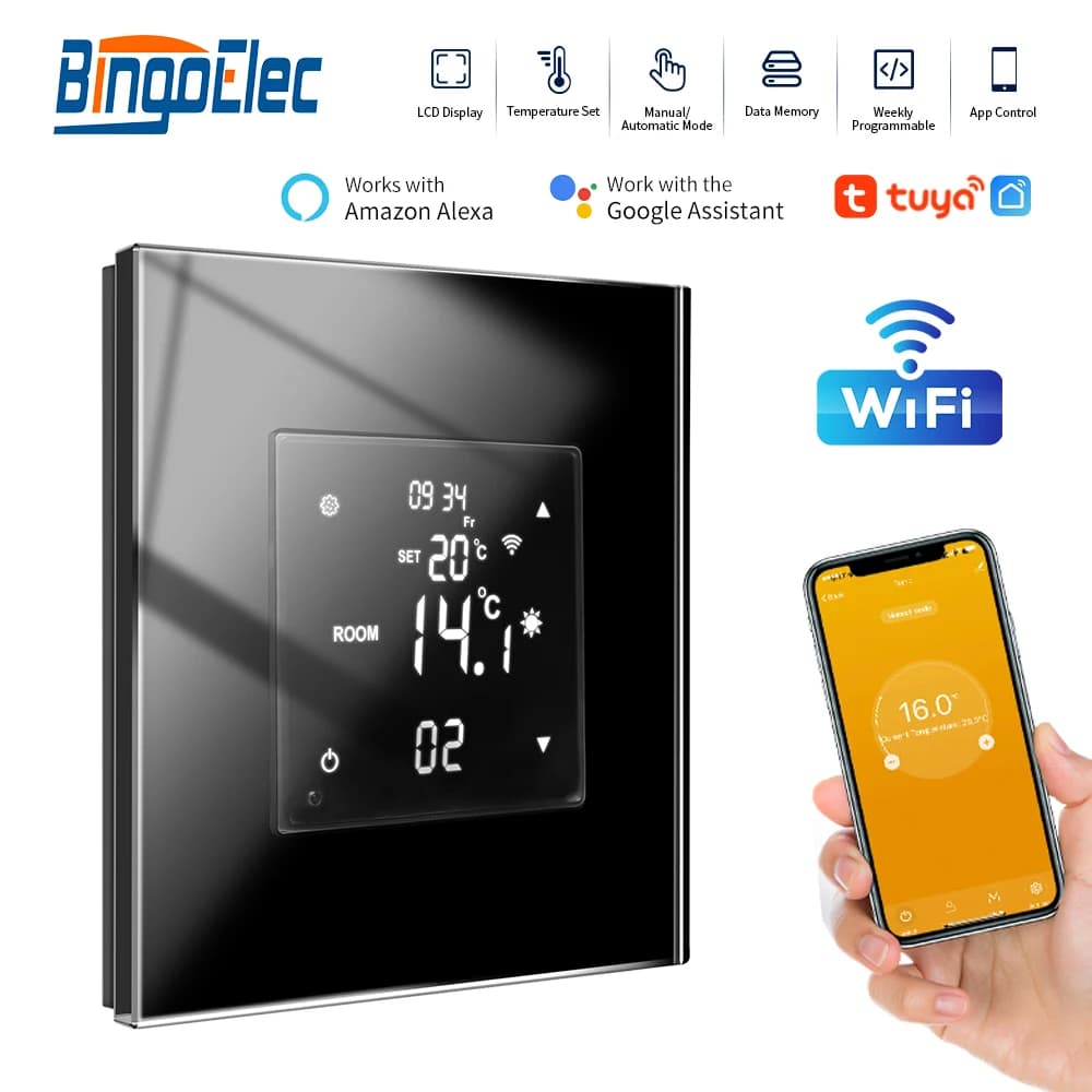 Termostato Digital de Temperatura Termostato inteligente WiFi, controlador de temperatura, calefacción eléctrica de suelo caliente, caldera de Gas,
