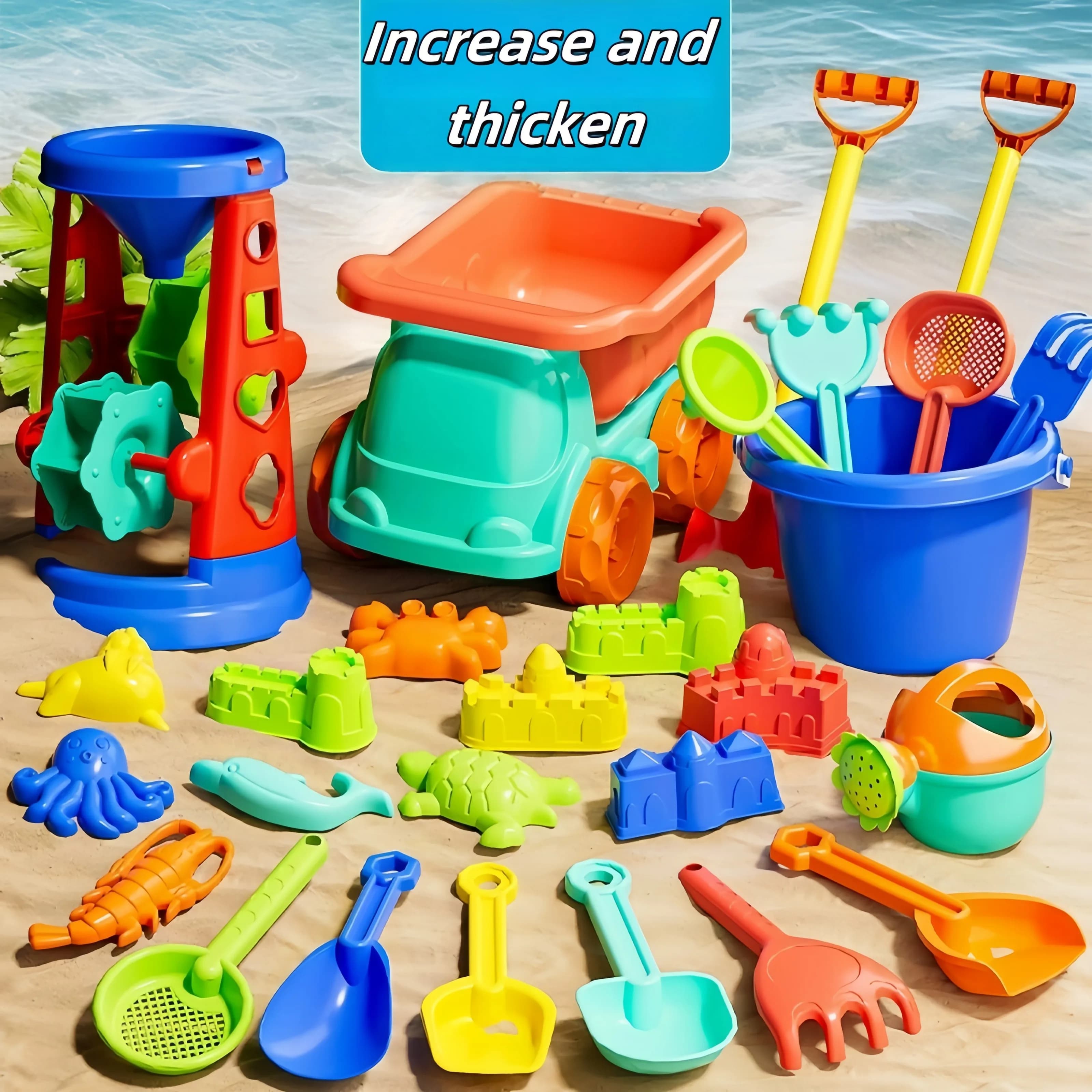 Juego de Juguetes de Playa para Niños, Apto para Niños y Niñas, para Jugar al Aire Libre con Arena, Jardinería de Verano, Juguetes para Excavar,