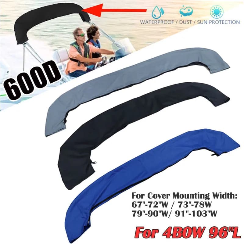 Cubierta superior para maletero Bimini de 4 arco, 600D, sin marco, cubierta para yate y barco con cremallera, Anti UV, impermeable, cubierta a prueba