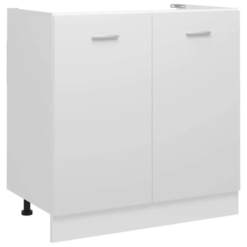 Mueble bajo fregadero blanco de 80 x 46 x 81,5 cm, madera de ingeniería, unidad de almacenamiento para cocina, estilo Lyon