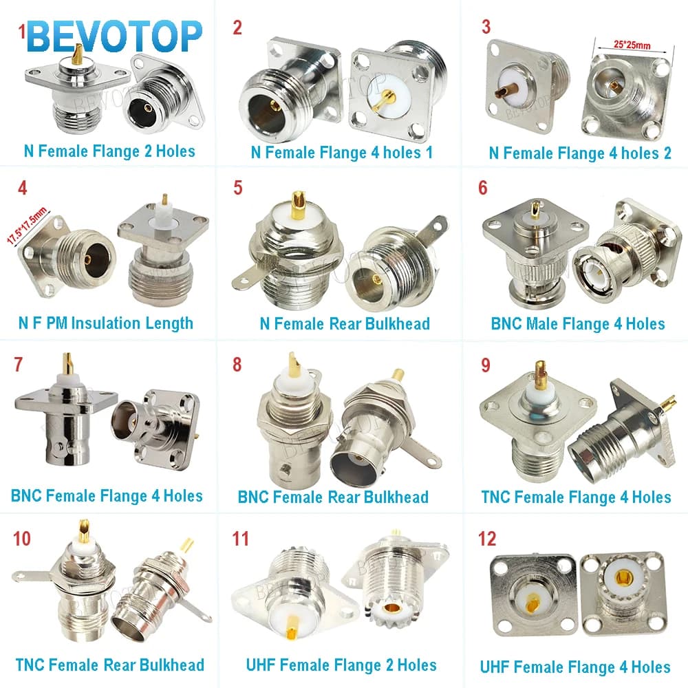 10 Uds L16 N/BNC/TNC/UHF macho/hembra 2 agujeros 4 agujeros brida chasis rómbico montaje en Panel conector de enchufe entrega rápida Termina de