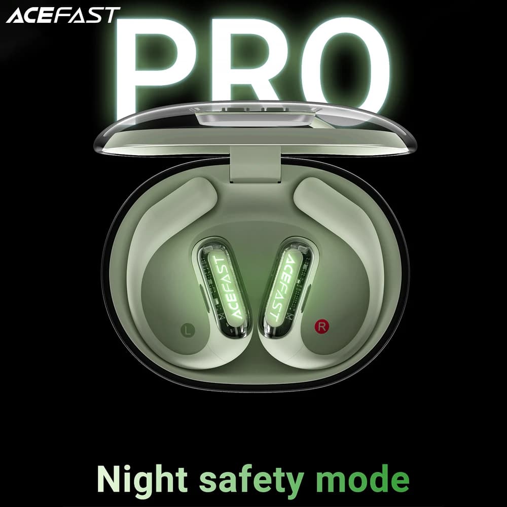 ACEFAST FA001 Auriculares inalámbricos Bluetooth 5,4 de oreja abierta con luz nocturna RGB ENC Reducción de ruido Auriculares deportivos Modo EQ a