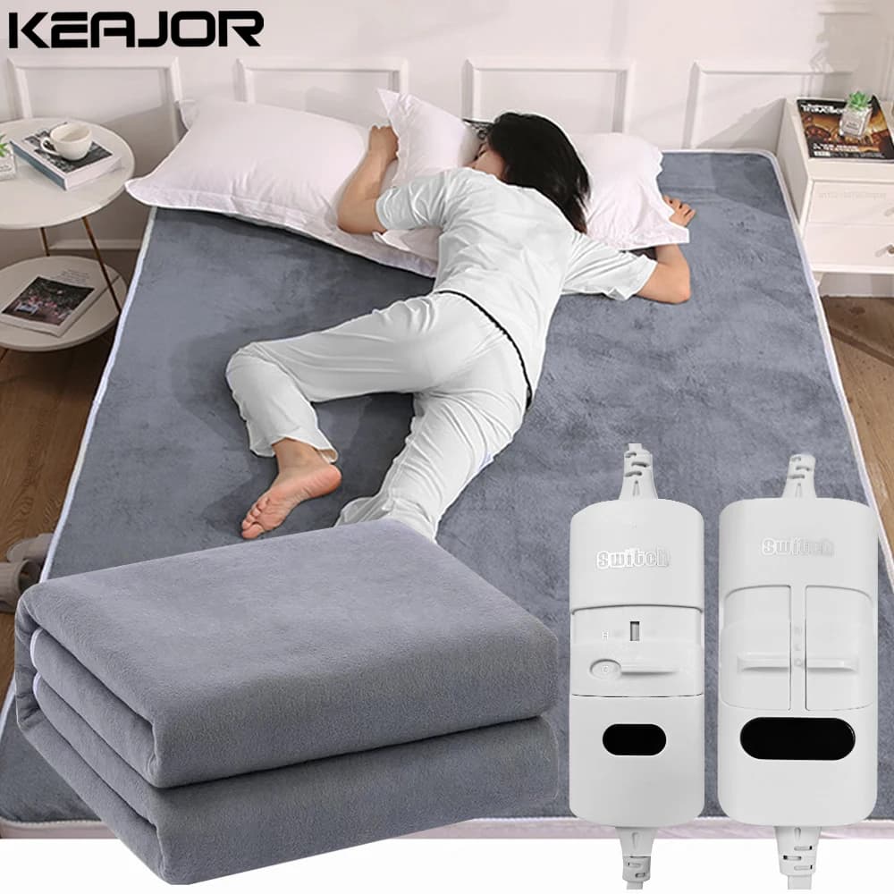 Manta eléctrica de 220V, termostato automático más grueso, manta calefactora eléctrica, calentador corporal, colchón térmico para habitación,