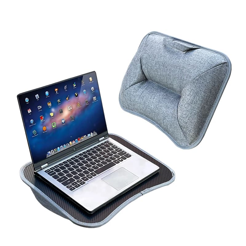 MUMUCC Escritorio multifuncional para computadora portátil con cojín y relleno de partículas de espuma, mesa de almohada pequeña, alfombrilla dura