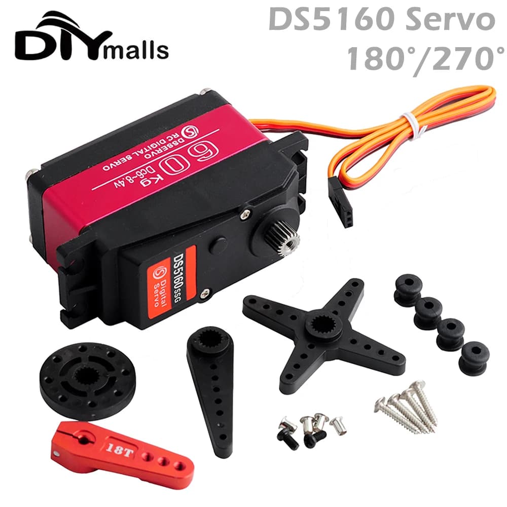 Servo Digital de 60Kg para coche teledirigido Redcat Baja 180, resistente al agua, 270 grados, engranaje de Metal completo, 1/5