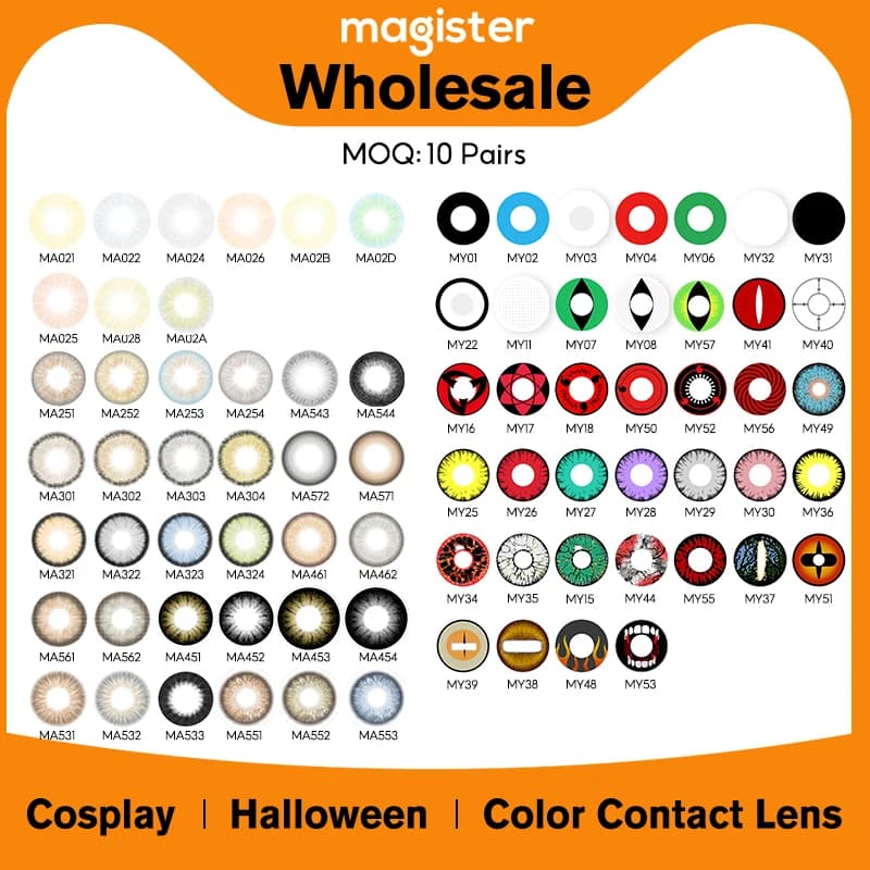 Lentes de Contacto MAGISTER al por Mayor, Lentes de Contacto de Color en Oferta, MA02: Ámbar/Grafito/Ocre/Mel/, Nueva Llegada: Serie MA55/56