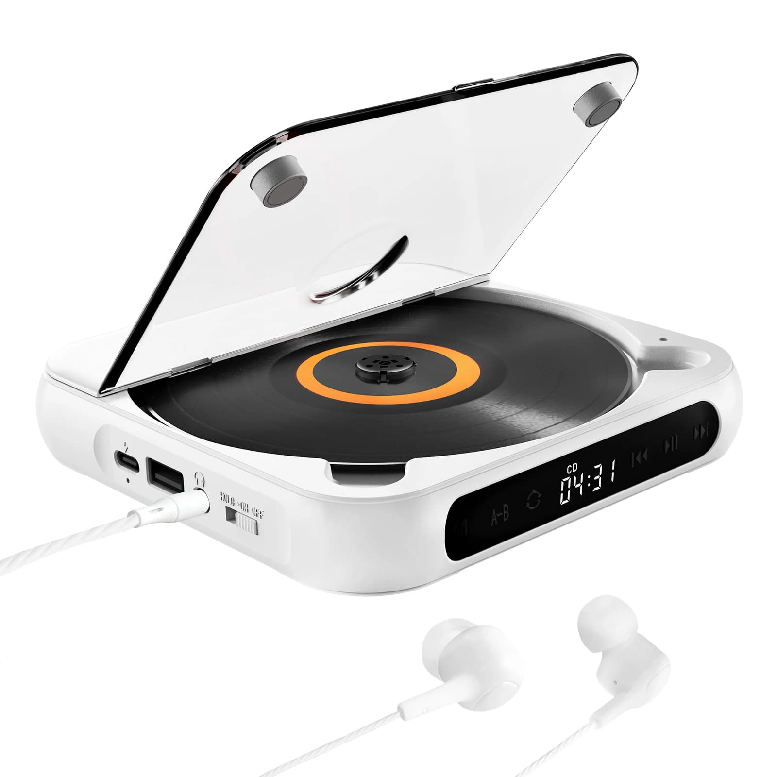 Reproductor de CD KC918: altavoz Bluetooth portátil, pantalla LED, reproductor estéreo, calidad de sonido HIFI, batería recargable integrada de