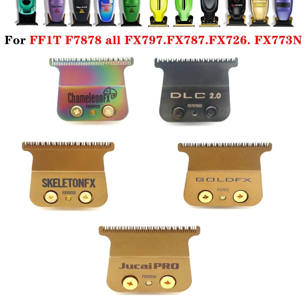 Cabezal cortador de acero al carbono, cuchilla de repuesto profesional Baby All FX797 FX787 FX726 y FX773N, cortadora de pelo, barbería