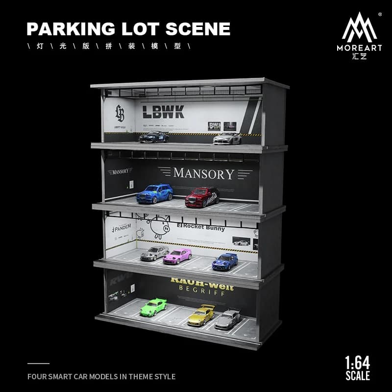 TIMEMICRO&MoreArt 1:64 LBWK RocketBunny HKS Advan Martini tema puede superlarse versión ligera modelo de escena de ensamblaje