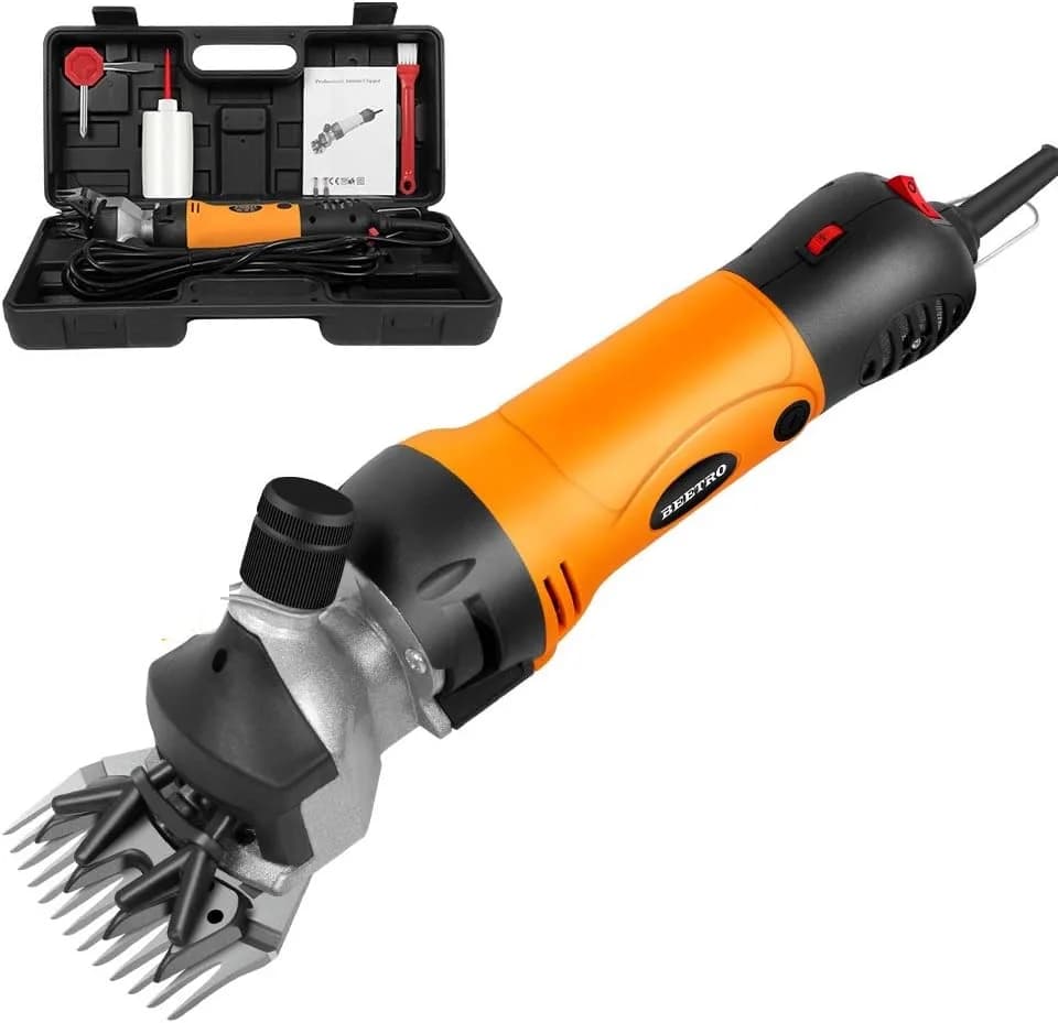 Máquina Esquiladora Eléctrica de Alta Resistencia de 1200W - 6 Velocidades, Cortadora de Lana para Ganado (Ovejas, Cabras, Alpacas), Herramienta
