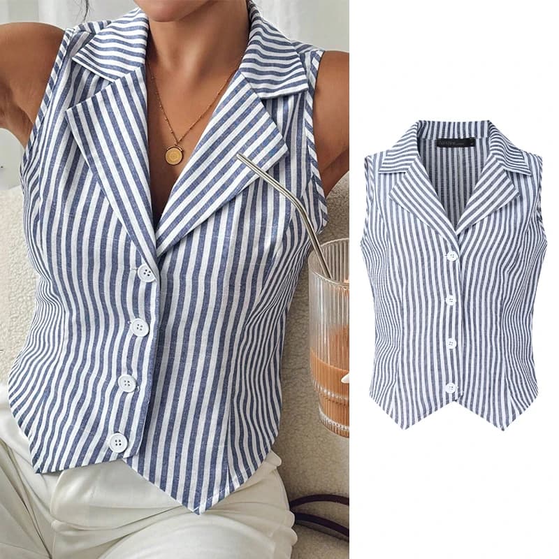 ZANZEA moda mujer Blazer chalecos 2026 verano elegante solapa con muescas traje sin mangas chaquetas Oficina desplazamientos mujer chalecos