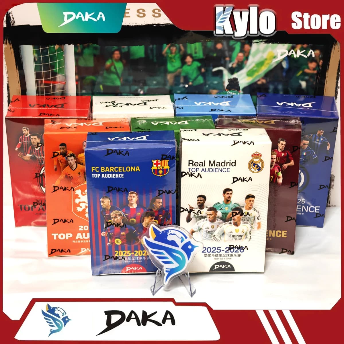 Colección de Tarjetas de Fútbol 2025-2026: Daka, Messi, Yamal, Mbappé, Luka Modrić, Real Madrid, Barcelona, Manchester, Juventus, Ale, Milano
