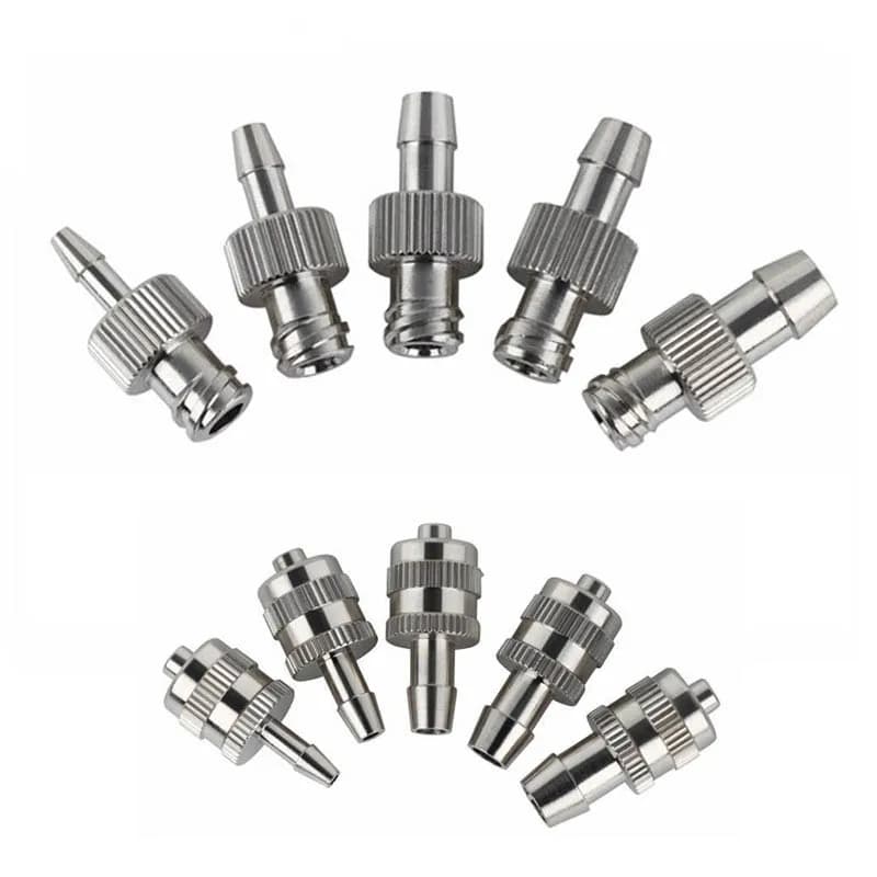Conector neumático de latón niquelado con rosca para tubo, varios tipos de adaptador Luer Lock, 5/10 piezas