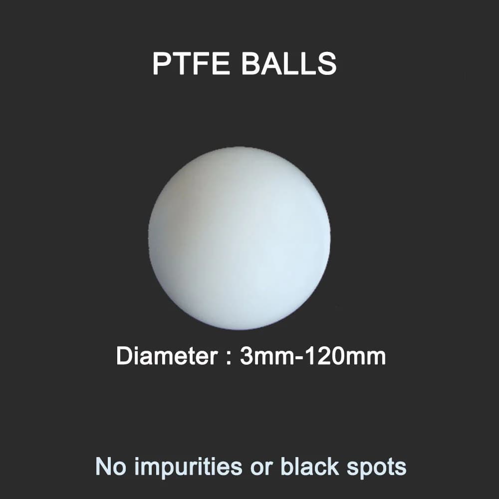 Bolas de teflón de bola de PTFE de diámetro 3-120 mm, bola de bomba de diafragma, bola de sellado, bola de PTFE, alta temperatura y resistencia al
