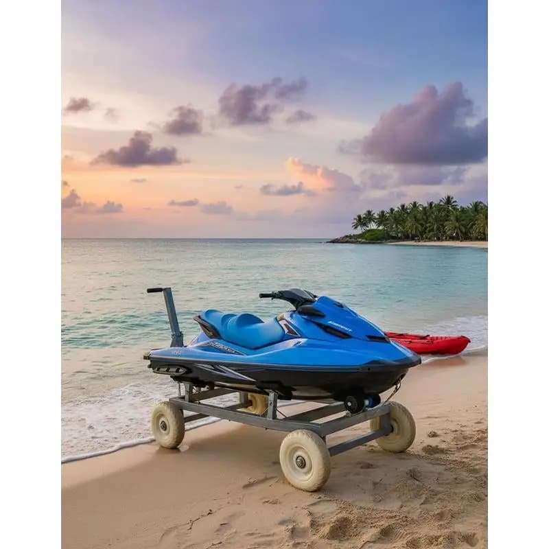 Carro de transporte para motos acuáticas, capacidad de 454 kg, carro para kayak, carro para canoa, remolque para barco, soportes ajustables con 4