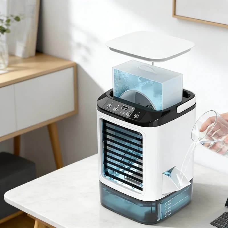 Aire Acondicionado Vertical para Mascotas, Ventilador de Enfriamiento para Perros y Gatos, Mini Ventilador USB de Escritorio, Enfriador de Aire,