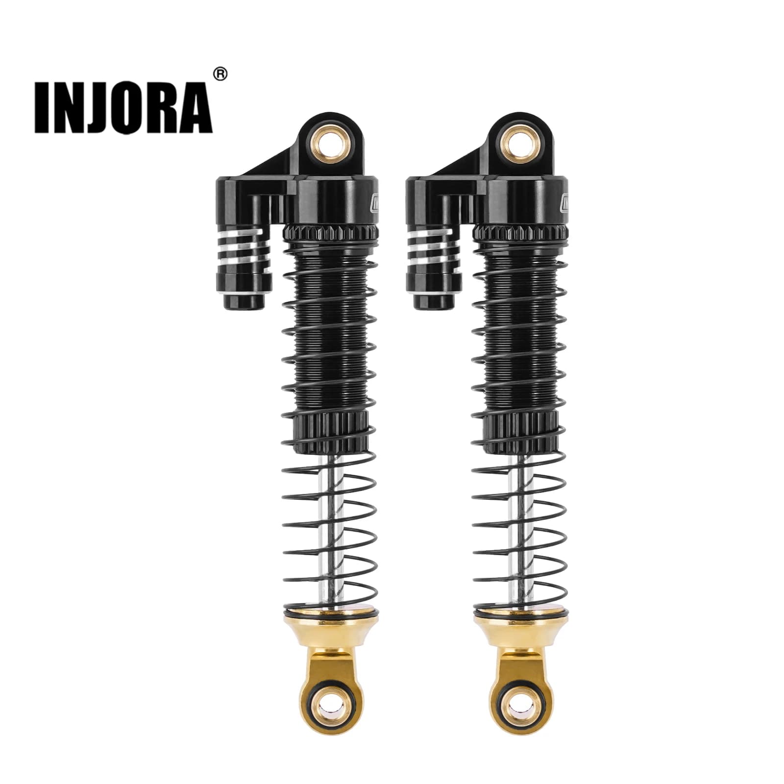 INJORA Amortiguador de aceite de latón y aluminio de 59 mm de largo roscado para actualización 1/18 RC Crawler TRX4M (4M-63)