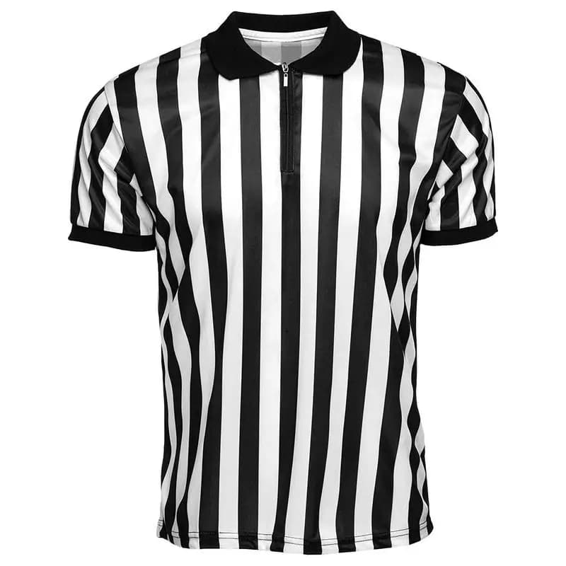 Camisa de árbitro a rayas para hombre, camisa de árbitro con cuello de estilo profesional oficial, ropa deportiva para gimnasio, artículos de