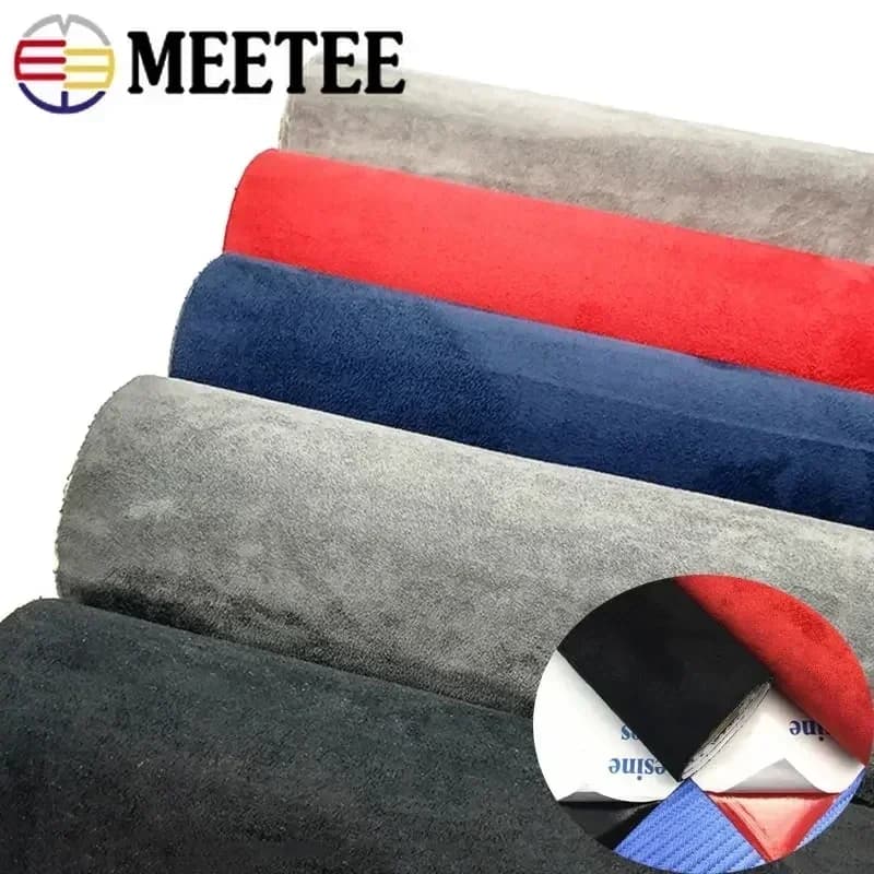 Tela Autoadhesiva de Gamuza de 20/50*143cm, Cuero Sintético Adhesivo para Interiores de Automóviles, Tela de Terciopelo para Puertas, Adhesivo para