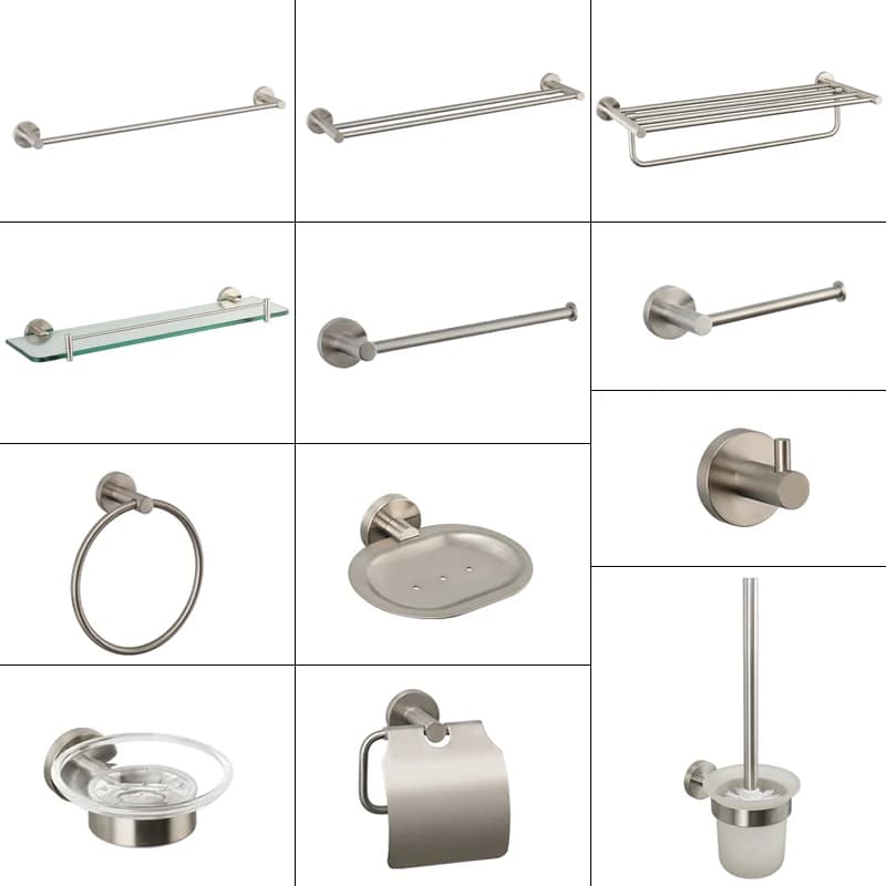 Accesorios de baño, toallero cepillado de acero inoxidable 304, soporte de papel higiénico, soporte de jabón, barra de toalla, accesorios de baño