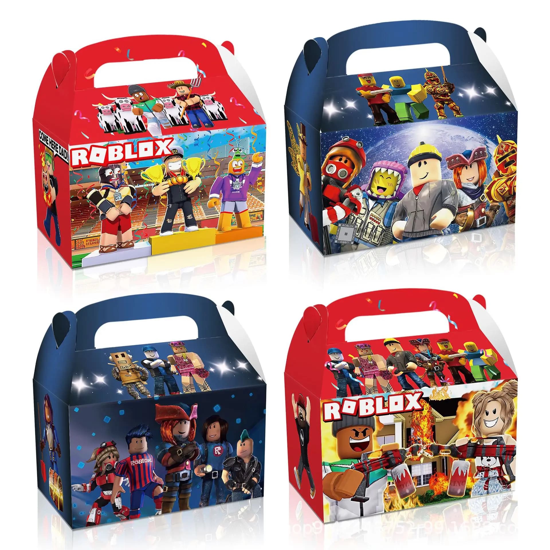 60/48/24 Uds. Juego temático Roblox decoración para fiesta de cumpleaños Cajas de Regalo de agradecimiento bolsa de regalo de dulces Baby Shower