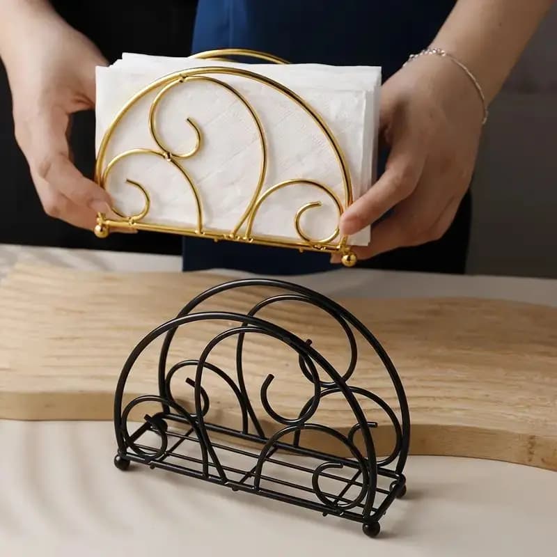 Porta servilletas para mesa, porta servilletas modernos de metal negro para cocina, mesas de comedor, encimeras, porta servilletas de papel para