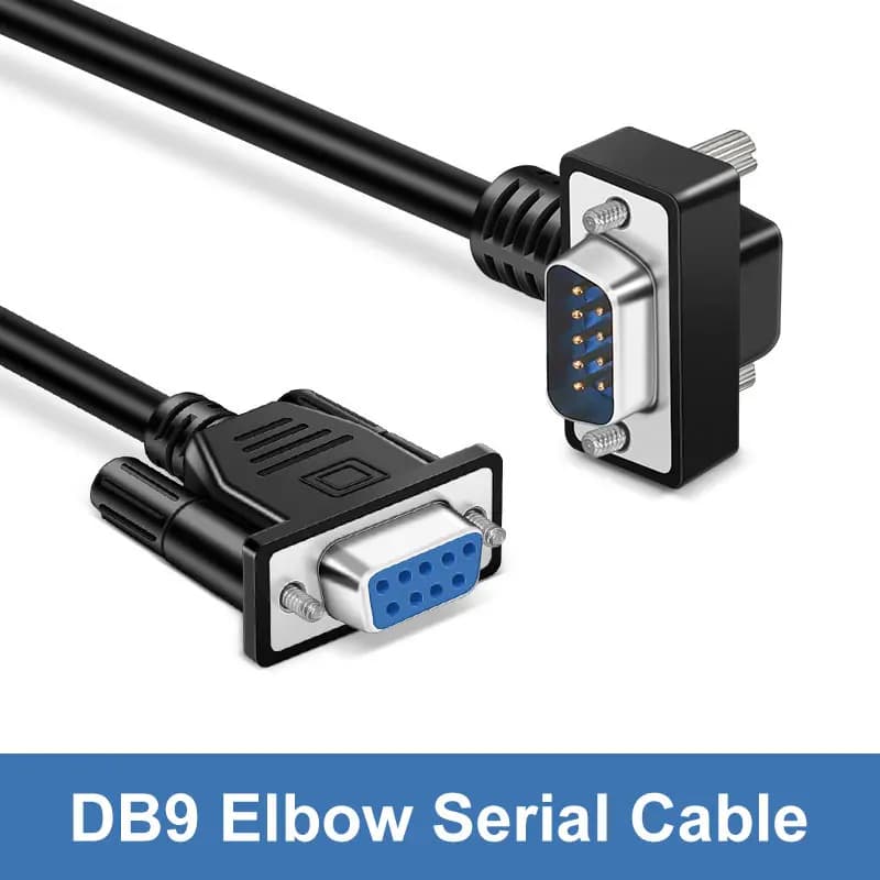 Cable de puerto serie DB9 de cobre puro, codo de 90/270 grados RS232, Cable de conexión de puerto COM de 9 pines, línea de extensión macho a macho