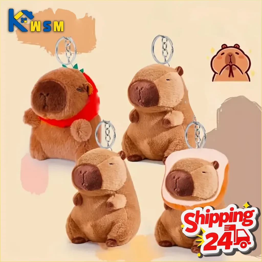 1-20 piezas colgante de capibara de dibujos animados, muñeco de peluche, bolsa, adorno colgante, lindo llavero Kapila, muñeca, adorno de muñeca de