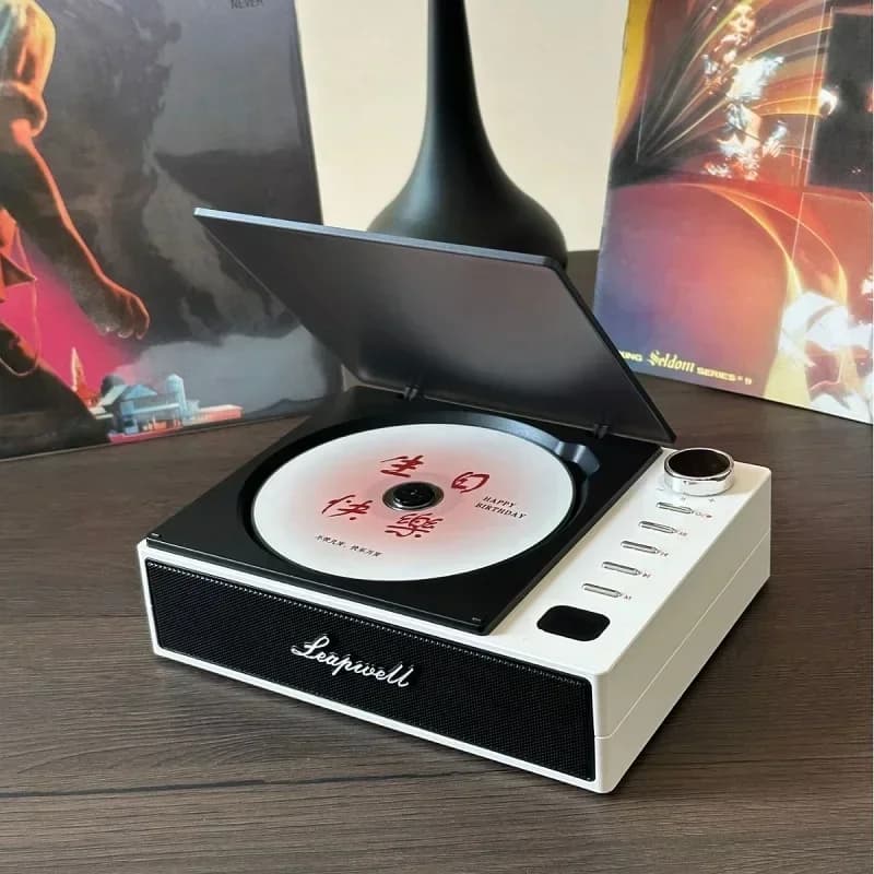 Reproductor de CD portátil con pantalla, Walkman, disco de CD Vintage, Altavoz Bluetooth, álbum, reproductor todo en uno, regalo