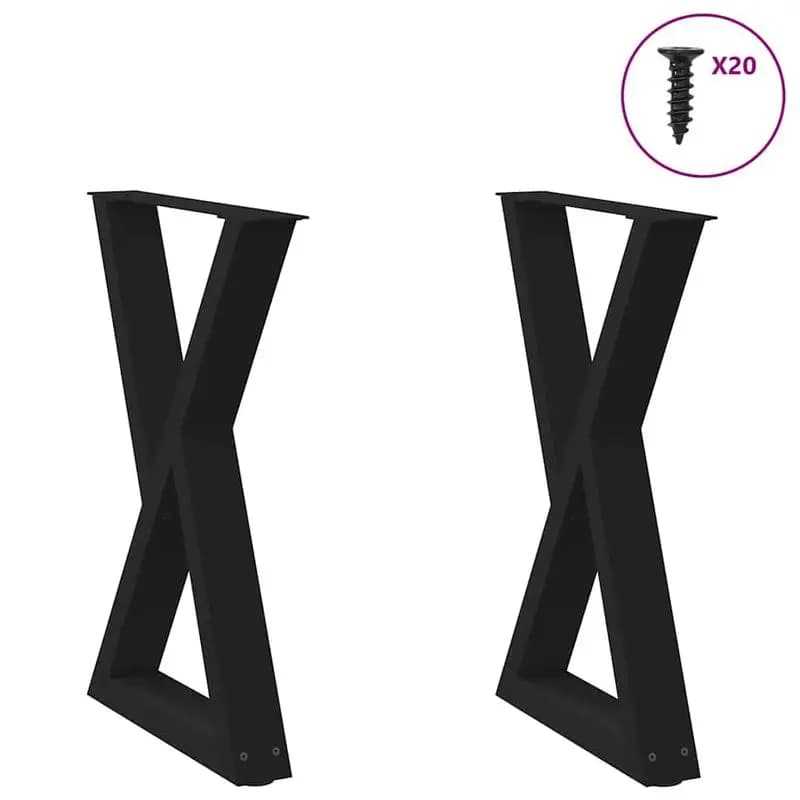 Patas de mesa de comedor, 2 piezas, negras, 50 x (72-73,3) cm, acero, ajustables en altura, resistentes