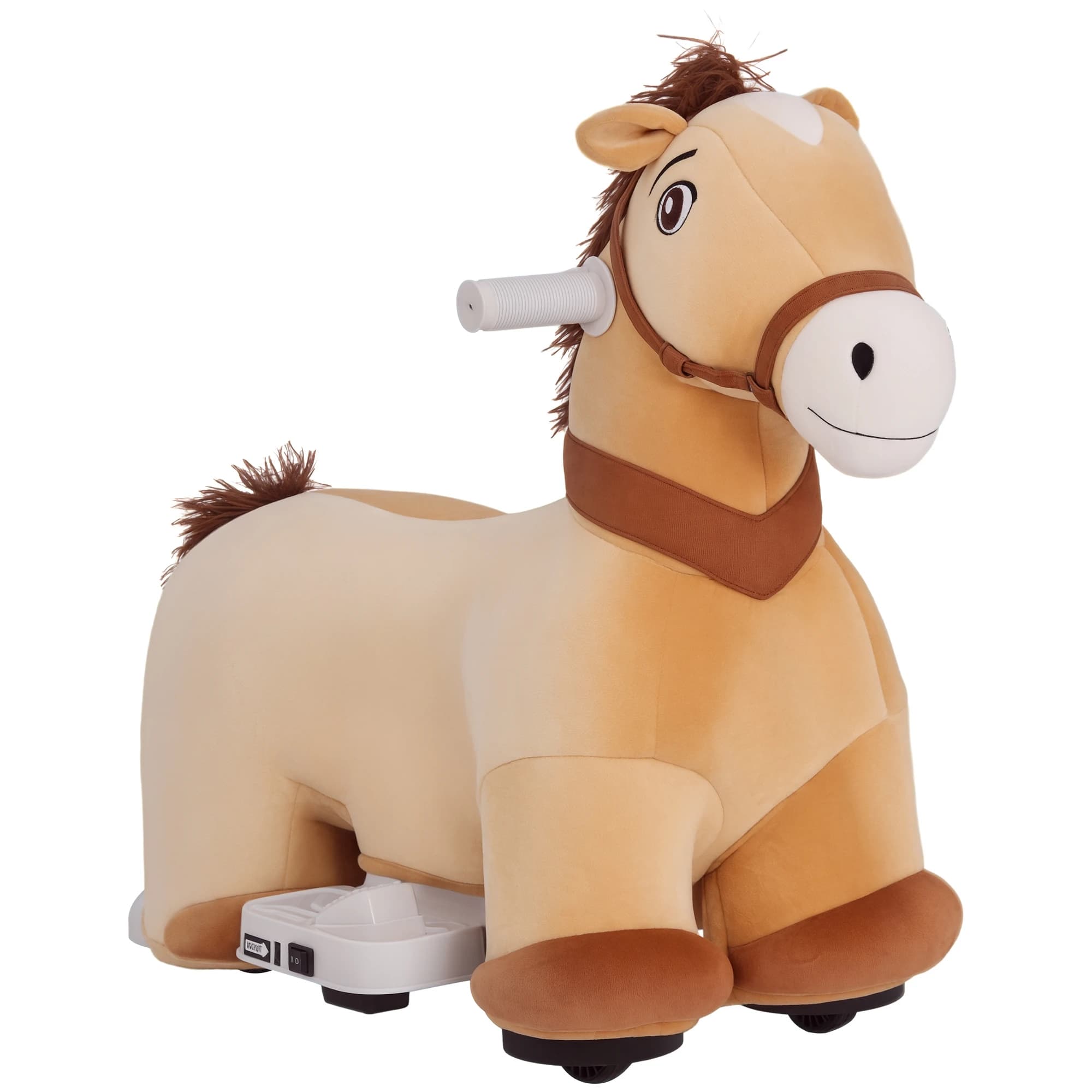 AIYAPLAY Caballo Eléctrico para Niños de 18 a 36 Meses Carga 25 kg Marrón